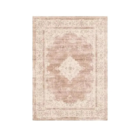 Navak Teppich, rutschfeste Rückseite, rosa, weicher Teppich, faltbar, maschinenwaschbar, Retro-Stil, für Wohnzimmer, Schlafzimmer, Esszimmer, Heimbüro, Dekoration