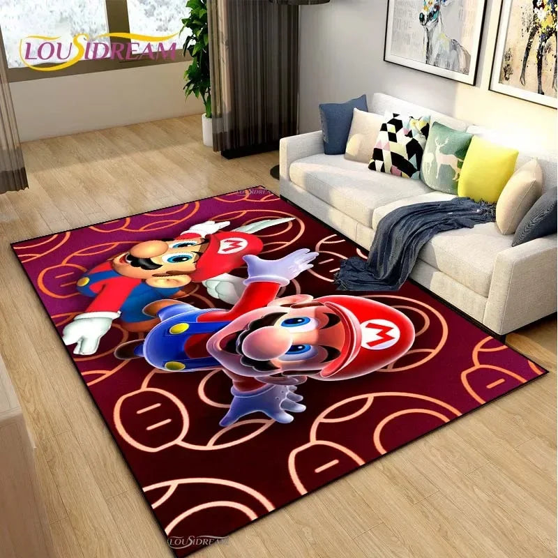 Navak Teppich Mario Cartoon Anime Teppich für Wohnzimmer Schlafzimmer Niedliche Teppiche Tisch Küchentür Kinder Rutschfeste Fußmatten Alfombra Geburtstagsgeschenk