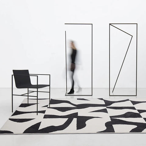 Navak Carpet Nordic Simple Style Carpet Living Room Black White Striped Decoration Sofa Large Rugs Bedroom Easy Clean Soft Mat Ковер Tapis