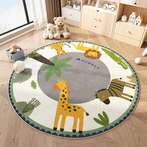 Navak Teppich, Cartoon-Stil, Schlafzimmer-Dekor, Plüsch-Teppich, flauschige, weiche Bodenmatte, süße runde Teppiche für das Wohnzimmer, dicker, rutschfester Lounge-Teppich
