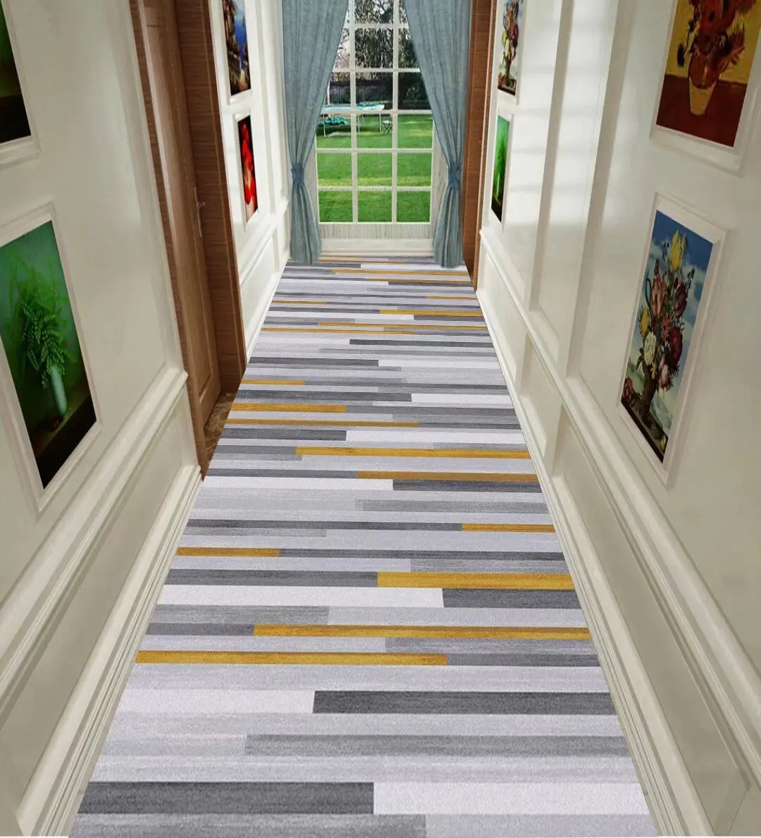 Navak Teppich Nordische Moderne Villa Langer Korridor Teppichläufer Flur Durchgang Haus Große Teppiche Treppe Bequeme Langlebige Waschbare Bodenmatte