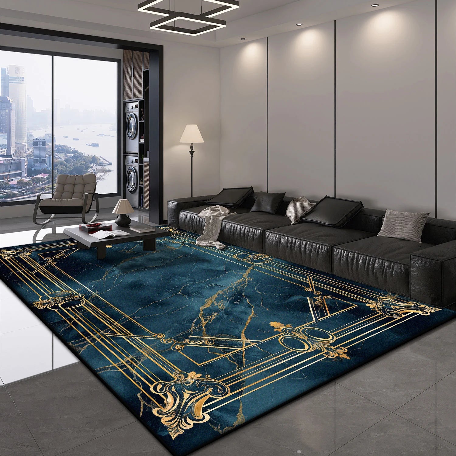 Navak Teppich Nordischer Luxusteppich Wohnzimmerdekoration Lounge Couchtische Rutschfeste große Teppiche 200x300 Faltbare weiche Matten für Schlafzimmer und Nachttische