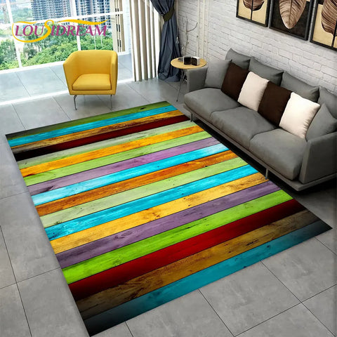 Navak Carpet 3D HD Holzmaserung Retro-Teppich, groß, Teppich für Zuhause, Wohnzimmer, Kinderzimmer, Schlafzimmer, Sofa, Fußmatte, Dekor, Küche, rutschfeste Bodenmatte