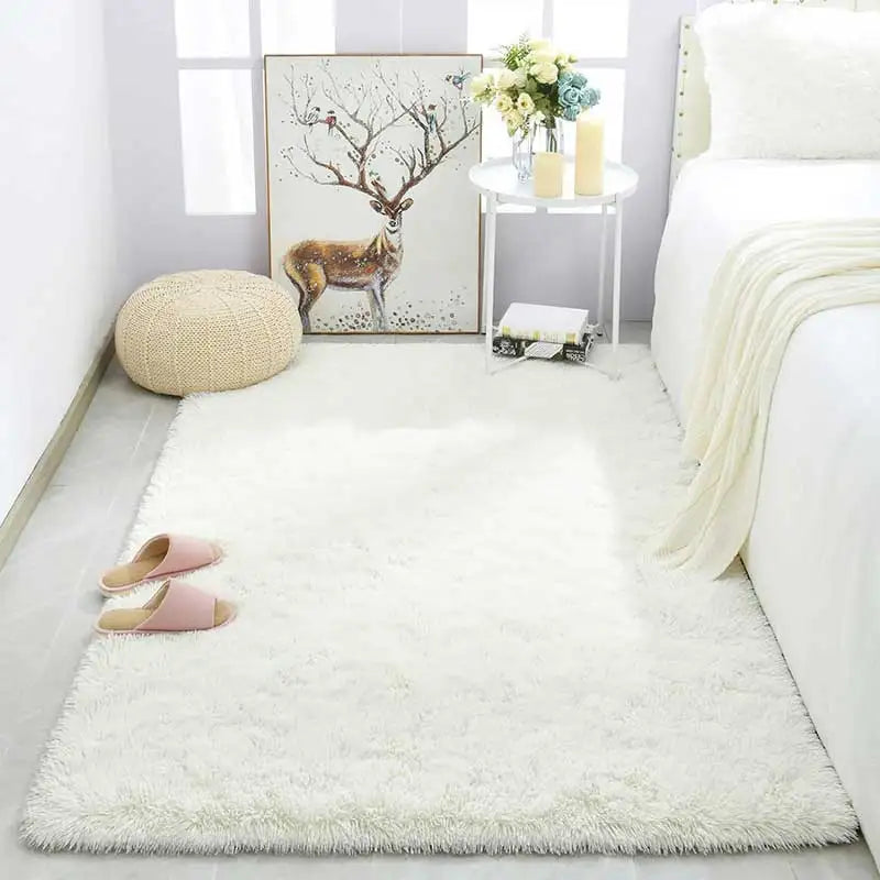 Navak Teppich Shag Wohnzimmer Seidenwolle Teppich Home Schlafzimmer Bett Vollbodenmatte Nordisches Sofa Rutschfeste Matte Einfaches Windplüschkissen