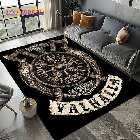 Navak Teppich Odin Viking Symbol Valknut Nordic Valhalla Teppich Teppich für Wohnzimmer Schlafzimmer Home Sofa Dekoration, Bereich Teppich rutschfeste Bodenmatte