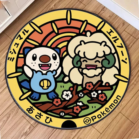 Navak Carpet Daily Picks Cute Pokemon Wartortle Round Rug for Living Room Decor Bedroom Rug Lounge Balcony Sofa Mat Swivel Chair Mat Kids Gift