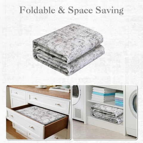 Navak Carpet Washable Area Rug Stain-Resistant Throw Rug Indoor Carpet with Non-Slip Backing Foldable Floor Cover for Living Room, Bedroom