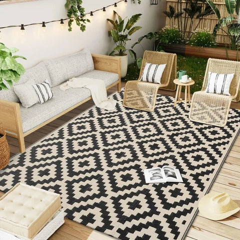 Navak Teppich, Outdoor-Teppiche, wasserdichte Teppiche, für drinnen und draußen, Deck, Hinterhof, Familienpicknick, Balkon, Wohnzimmer und Küche, Heimdekoration