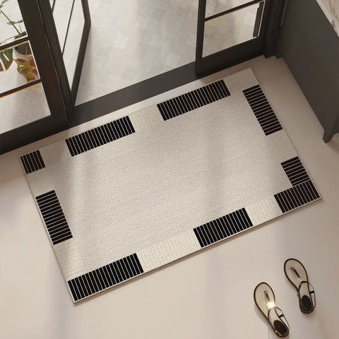 Navak Teppich Badezimmerteppich Saugfähige Bodenmatte Kieselalgen Schlammbad Duschbereich Rutschfeste Fußmatten Schwarz Heimdekoration Teppich für Toilette 욕실 매트