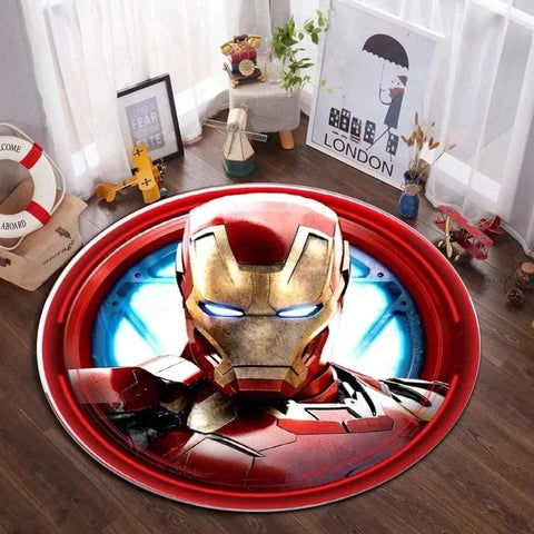 Navak Carpet Daily Picks DISNEY Marvel The Avengers Runder Teppich Anime-Teppich Rutschfeste Spielmatte Niedliche Bodenteppiche für Wohnzimmer, Schlafzimmer, Kindermatten