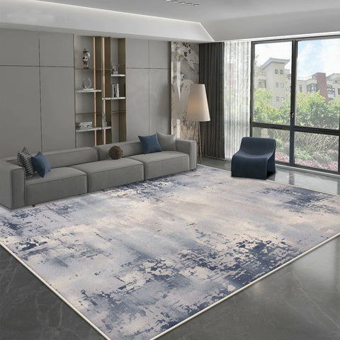 Navak Teppich, moderner, schlichter Stil, Teppich für Wohnzimmer, blau-grau, Dekoration, Heimsofa, flauschiger, weicher Teppich, Schlafzimmer, Nachttisch, waschbare, rutschfeste Matte
