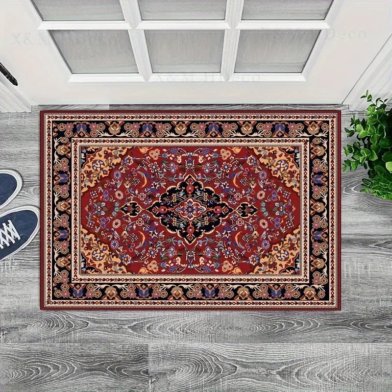 Navak Carpet Persian Style Bohemian Welcome Doormat with Polyester Anti Fouling Foot Rug Perfect for Indoor and Outdoor Entrance Felt Carpet