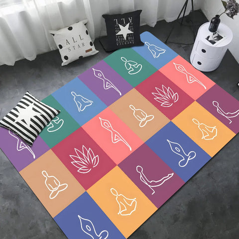 Navak Carpet Rainbow 7 Chakra Mandala Bohemia Yoga Fußmatte, waschbar, rutschfest, für Wohnzimmer, Sofa, Stühle, Bereichsmatte, Küche, Willkommens-Fußmatte