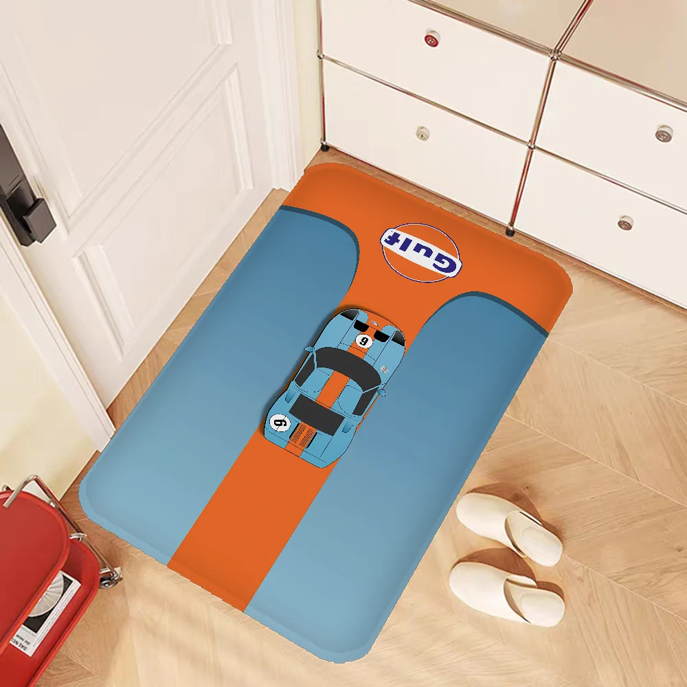 Navak Teppich G-Gulf Racing Auto Zimmer Matten er Anti-Rutsch Modern Wohnzimmer Balkon Bedruckt Willkommen Teppich