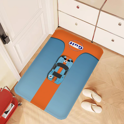 Navak Teppich G-Gulf Racing Auto Zimmer Matten er Anti-Rutsch Modern Wohnzimmer Balkon Bedruckt Willkommen Teppich