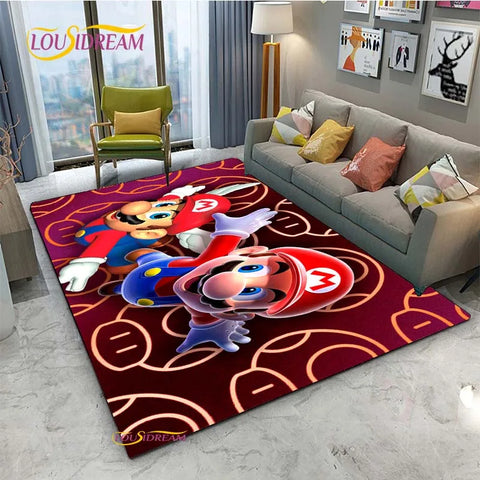 Navak Teppich Mario Cartoon Anime Teppich für Wohnzimmer Schlafzimmer Niedliche Teppiche Tisch Küchentür Kinder Rutschfeste Fußmatten Alfombra Geburtstagsgeschenk