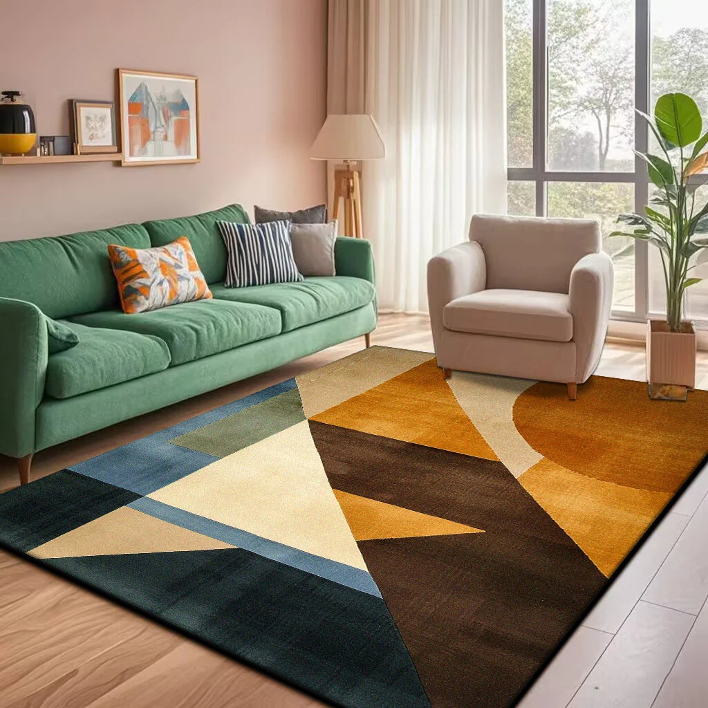Navak Carpet Modern Geometric Large Rugs for Living Room Decoration Nordic Style Home Carpet Light Luxury Bedroom Rug Non-slip Washable Mat