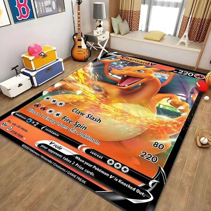 Navak Carpet Daily Picks Disney Japanischer Anime-Muster-Teppich, Pokemon-Karte für Schlafzimmer, Wohnzimmer, Anime-Teppiche für Mädchenzimmer, Bodenmatte, Heimdekoration