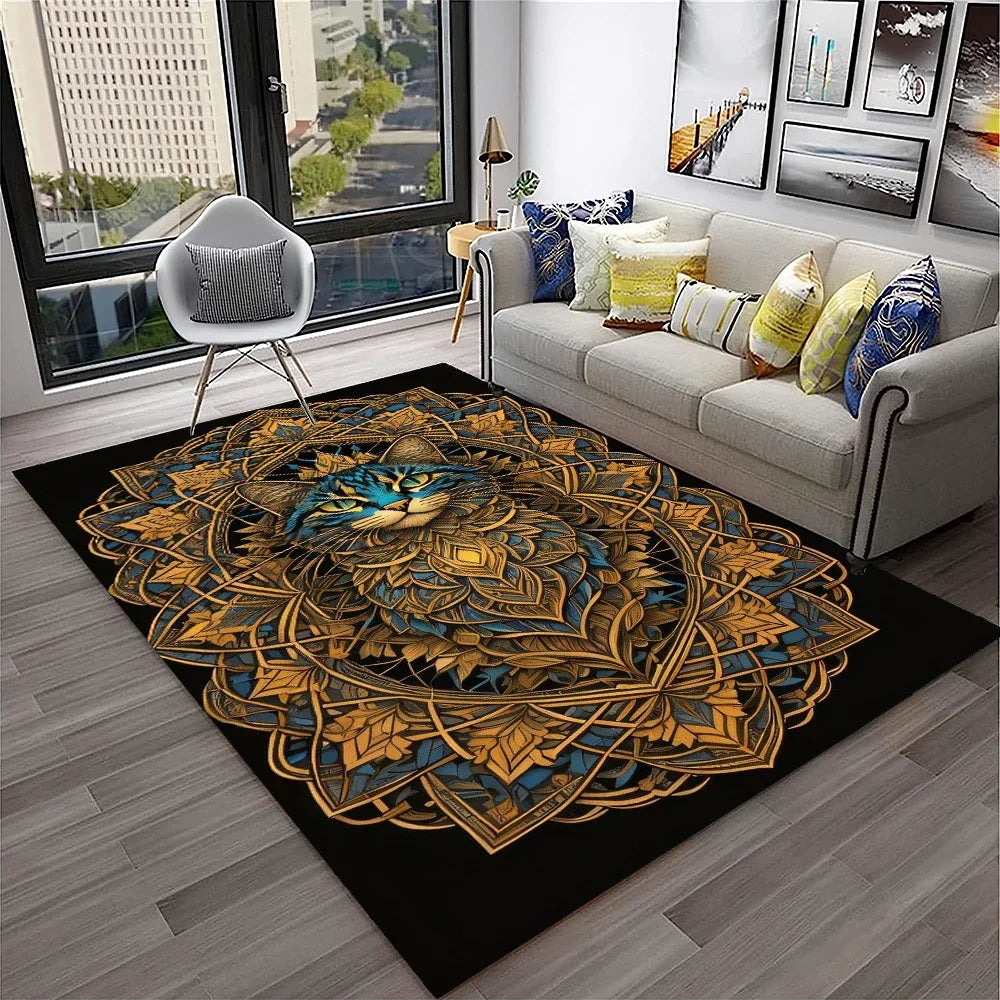 Navak Teppich, 3D, süße Katze, Blume, Cartoon-Teppich für Zuhause, Wohnzimmer, Schlafzimmer, Sofa, Fußmatte, Dekoration, Kinderspielbereich, rutschfeste Bodenmatte