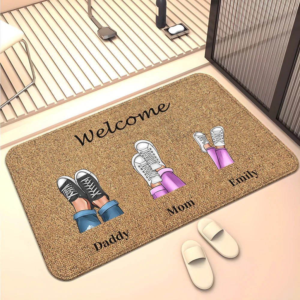 Navak Teppich Familienmitglieder Zuhause Wohnzimmer Sofa Fußmatte Dekoration Anti-Rutsch-Bodenmatte Niedlicher Teppich Fußmatte Teppich Bereich Teppich Kawaii Teppich