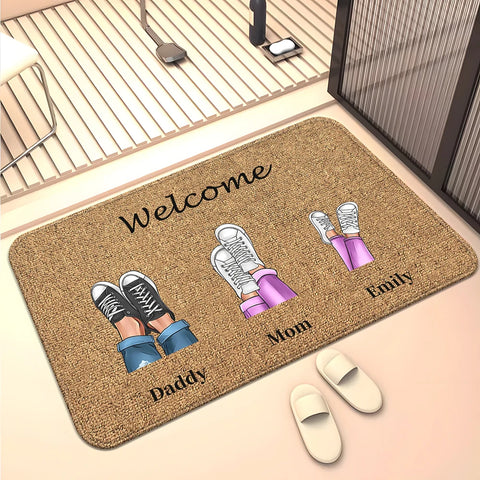 Navak Teppich Familienmitglieder Zuhause Wohnzimmer Sofa Fußmatte Dekoration Anti-Rutsch-Bodenmatte Niedlicher Teppich Fußmatte Teppich Bereich Teppich Kawaii Teppich