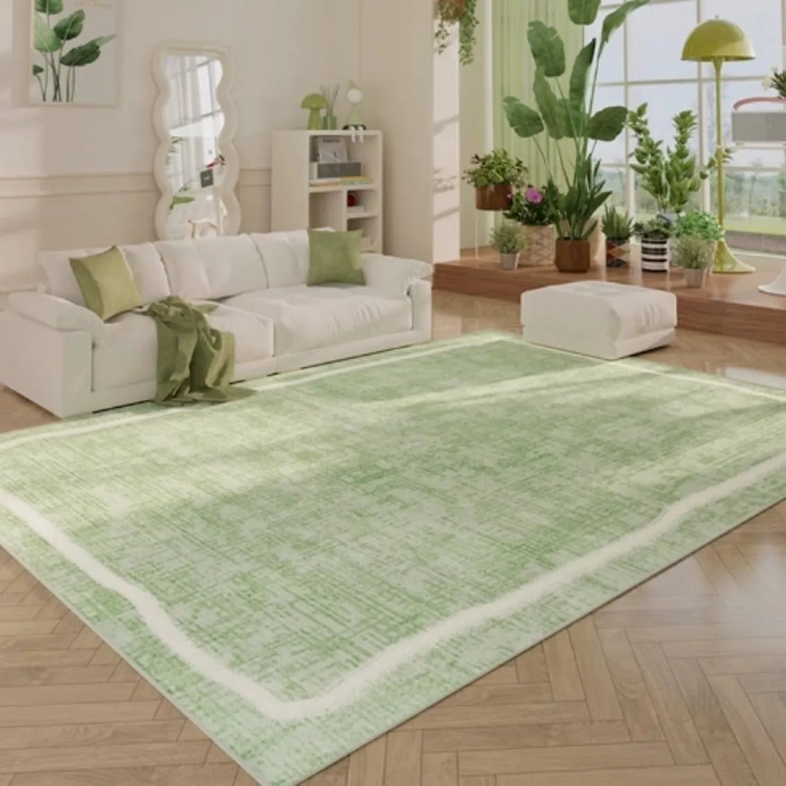 Navak Carpet Exclusive Picks Sommerliche, einfache geometrische Antifouling- und Antistatik-Fußmatten, pflegeleicht, für Wohnzimmer, Schlafzimmer, Flanellteppich, Heimdekoration
