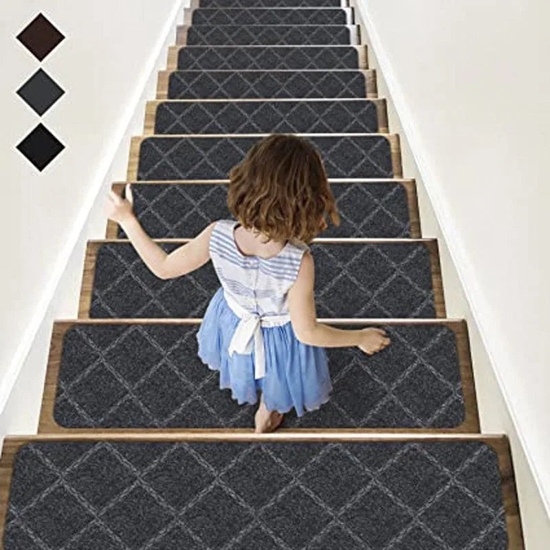 Navak Carpet Non-Slip Staircase Mat Stair Carpet Treads Stair Pads Rug Tread Safety for Kids Elders and Dogs Home Hospistal Indoor Use