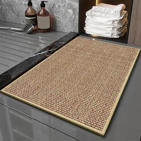 Navak Teppich-Bodenmatte, rutschfest, waschbar, Eingangsteppich, wasserabsorbierend, schnelltrocknend, Badezimmermatte, langlebig, geflochtene Textur, Plüsch-Eingangsteppich