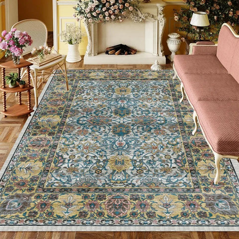 Navak Teppich im amerikanischen Stil, Retro-Teppich, für Wohnzimmer, Sofa, Schlafzimmer, Nachttisch, Arbeitszimmer, Küche, Eingangstür, rutschfest, leichte Luxus-Dekormatte