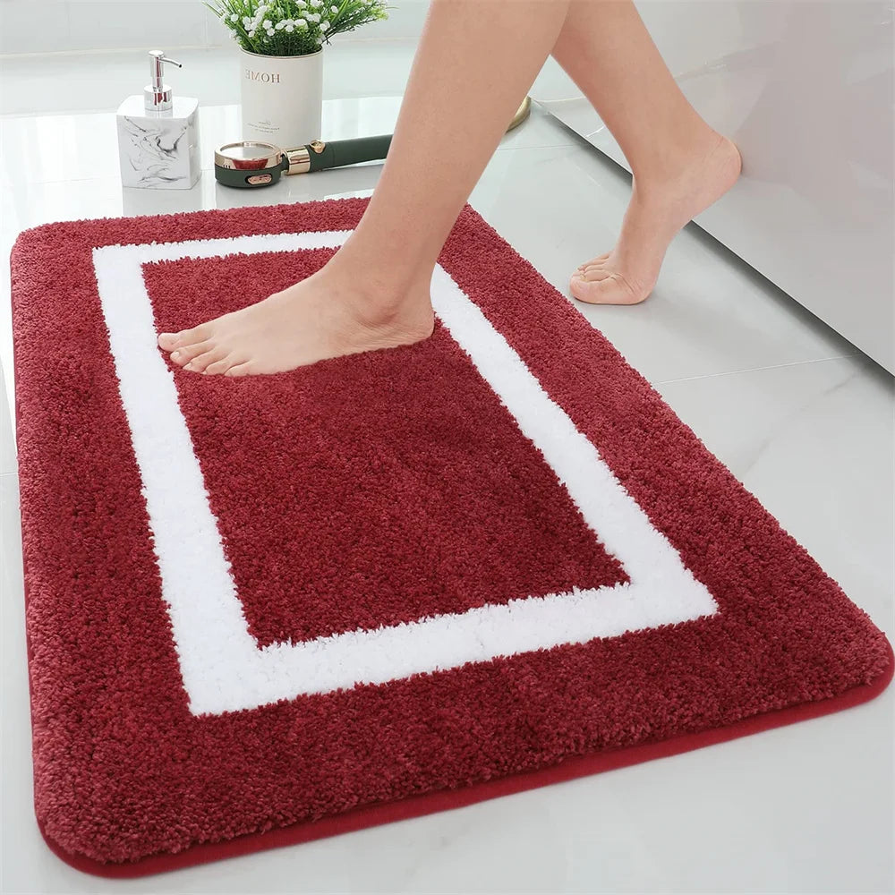 Navak Carpet Olanly Shaggy-Badematte, Mikrofaser, super saugfähig, Badezimmer-Duschvorleger, rutschfest, weiche Duschmatten, Bodenplüschteppich, Fußwaschmatte