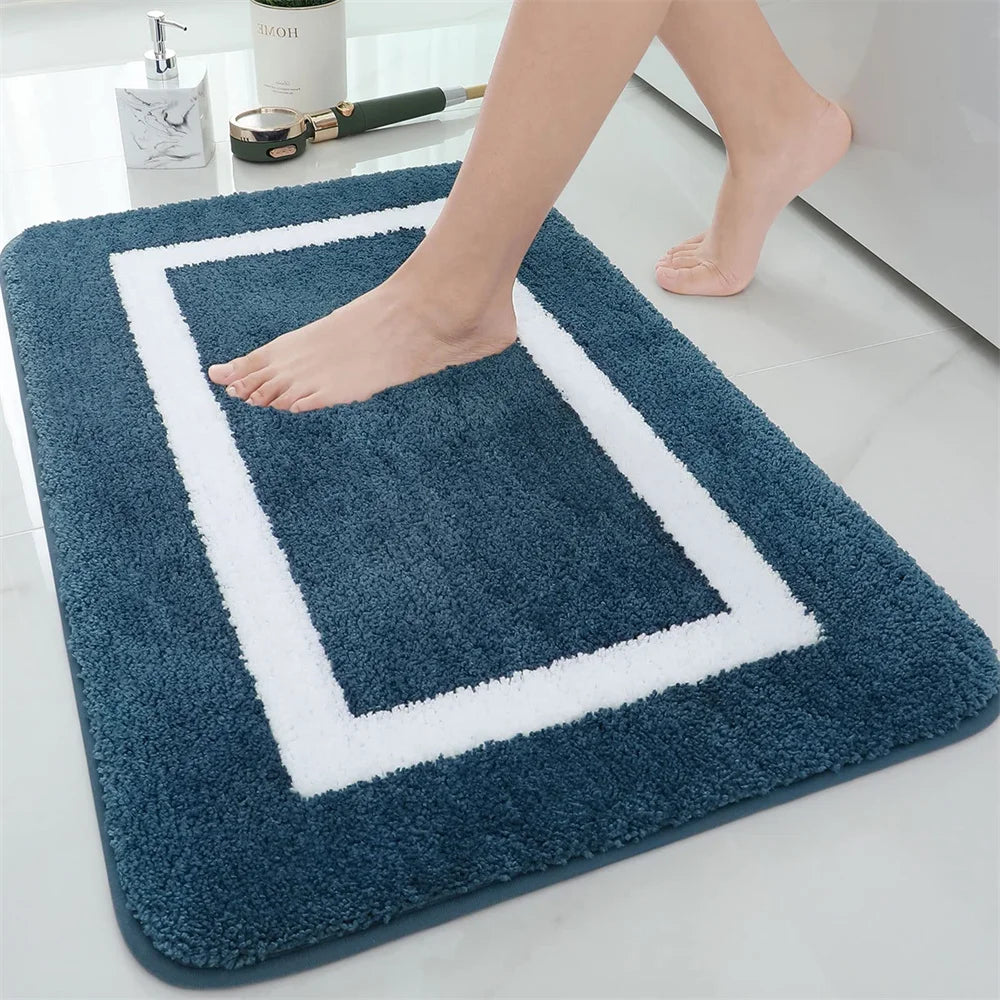 Navak Carpet Olanly Shaggy-Badematte, Mikrofaser, super saugfähig, Badezimmer-Duschvorleger, rutschfest, weiche Duschmatten, Bodenplüschteppich, Fußwaschmatte
