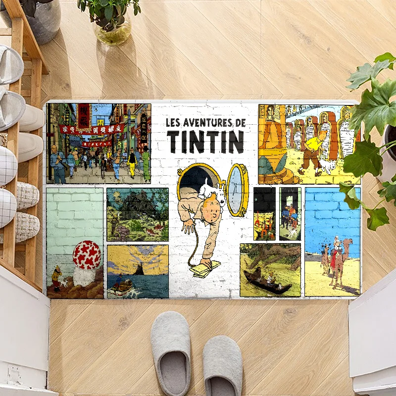 Navak Carpet Fußmatte mit dem Motiv „Die Abenteuer von Tim und Struppi“, rutschfest, waschbar, für Küche, Flur, Badezimmer, Badematten