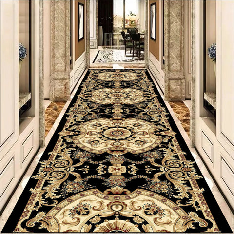 Navak Teppich Europäische Dekoration Langer Korridorteppich Wunderschöne Flurteppiche Rutschfester Treppenteppich Home Runner Gangbodenmatte Anpassbar