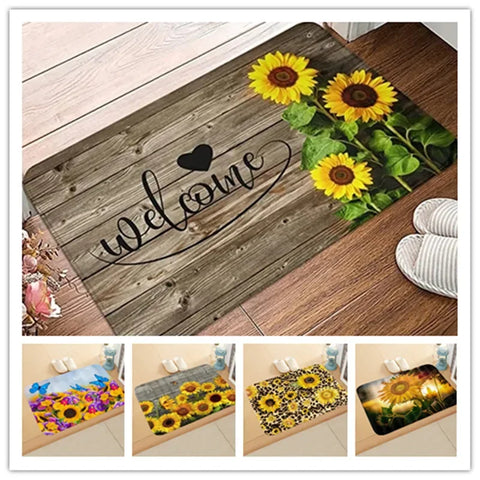 Navak Teppich, Sonnenblumen-Eingangs-Willkommens-Fußmatte, Blumen, Schlafzimmer, Nachttisch-Dekor, Teppich, rutschfest, Badezimmer, Küche, Fußmatten für den Innenbereich