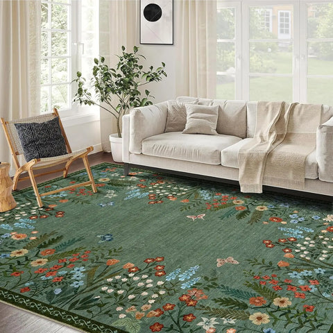Navak Carpet Boho-Teppiche, waschbar, für den Eingangsbereich, floraler Teppich für das Schlafzimmer, rutschfest, weicher Innenteppich für Wohnzimmer, Küche, Waschküche, Foyer