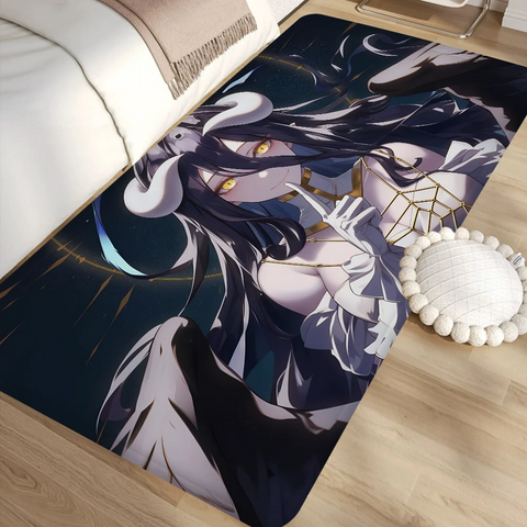 Navak Teppich Gamer Albedo Anime Sexy Girls Bodenmatte Nordischer Stil Home Fußmatte Badezimmer-Toilettenmatten Schlafzimmer Hotel Dekor Matte
