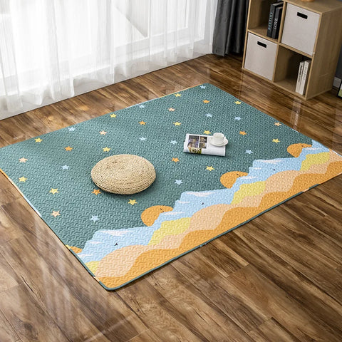 Navak Teppich-Fußmatten Dicke Baumwollkissen Baby-Krabbelteppiche Kinderzimmer Schlafzimmer Nickerchenmatte Kinderspielteppich Wohnzimmer Kindersitzunterlage
