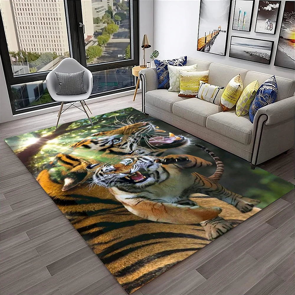 Navak Carpet 3D-Traumtiger, Tier-Cartoon-Teppich für Zuhause, Wohnzimmer, Schlafzimmer, Sofa, Fußmatte, Dekoration, Kinderspielbereich, rutschfeste Bodenmatte