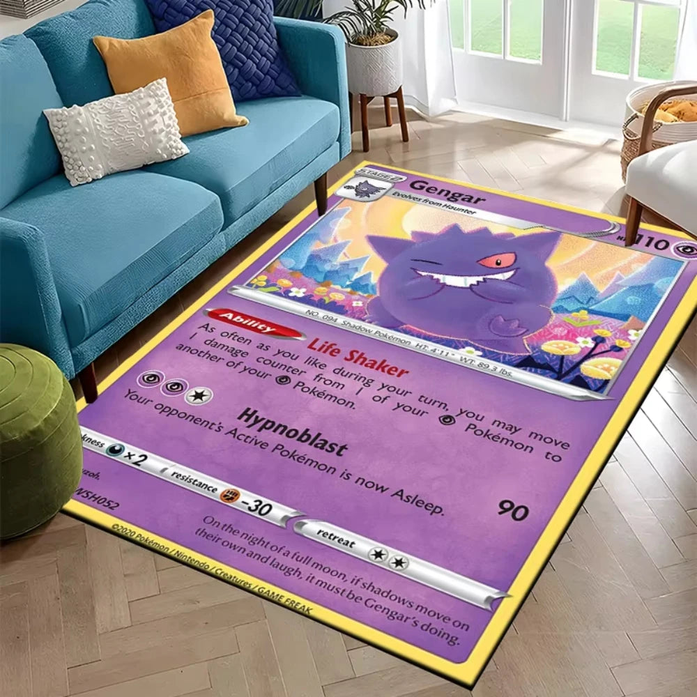 Navak Carpet Daily Picks Gengar-Spielkarten-Teppich für Gaming-Zimmer-Dekoration, Schlafzimmer, weicher Teppich, Wohnzimmer-Teppich, Männerhöhle, ideales Geschenk