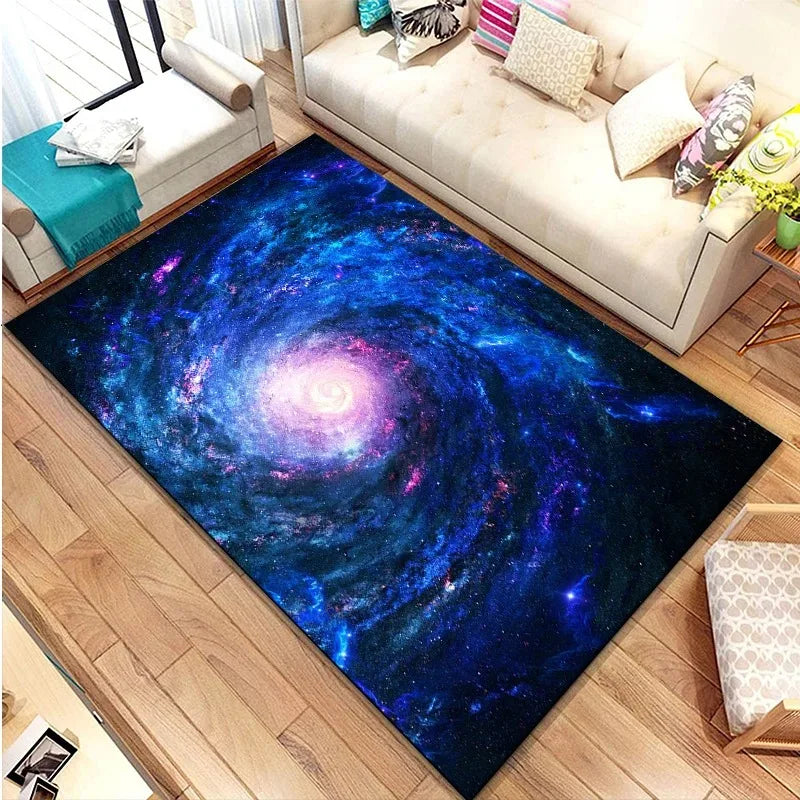 Navak Teppich 3D Galaxy Space Star Teppich Home Schlafzimmer Wohnzimmer Dekorative Bodenmatte Badezimmer Zimmer Rutschfester Teppich Fußmatte