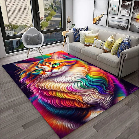 Navak Teppich, 3D, süße Katze, Blume, Cartoon-Teppich für Zuhause, Wohnzimmer, Schlafzimmer, Sofa, Fußmatte, Dekoration, Kinderspielbereich, rutschfeste Bodenmatte