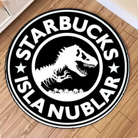 Navak Teppich, Cartoon-Dinosaurier-Druck, runder Teppich, rutschfest, kreisförmig, für Kinder, Schlafzimmer, Dekoration, Zuhause, Wohnzimmer, Sofa, Balkon, Flurmatte