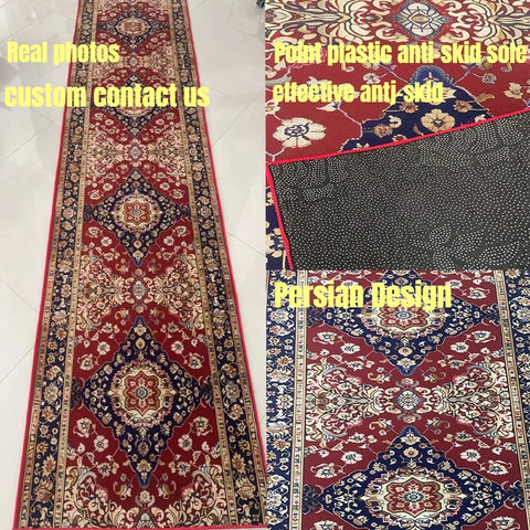 Navak Carpet Persian Retro Long Corridor Carpet Living Room Decoration Home Anti Slip Hallway Runner Rugs Hotel Stairs Passageway Custom Mat