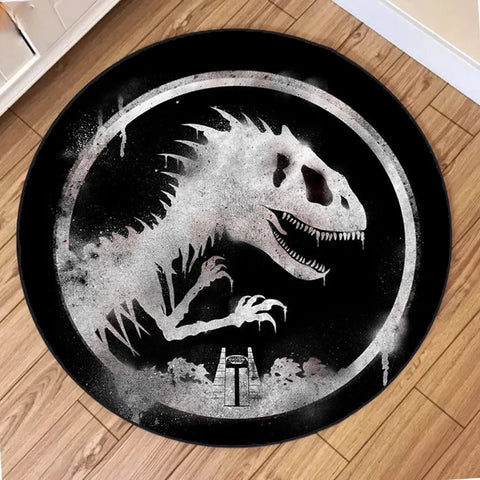 Navak Teppich, Cartoon-Dinosaurier-Druck, runder Teppich, rutschfest, kreisförmig, für Kinder, Schlafzimmer, Dekoration, Zuhause, Wohnzimmer, Sofa, Balkon, Flurmatte