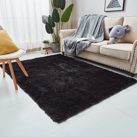 Navak Teppich Grau Schlafzimmer Wohnzimmer Heimteppich Nordischer flauschiger Plüsch Kinderzimmer Dekor Rutschfeste Matten Lounge Veranda Tisch Kaffee Großer Teppich