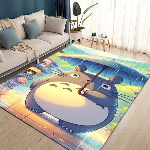 Navak Carpet 3D T-Totoros Cartoon-Teppich, Teppich für Wohnzimmer, Kinderzimmer, Sofa, Fußmatte, Dekoration, rutschfeste Bodenmatte für Kinder