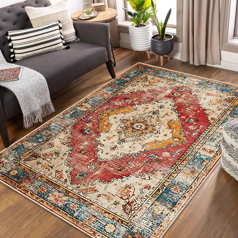 Navak Carpet Bohemian Persian Style Carpet for Living Room Retro Decoration Soft Bedroom Cloakroom Rugs Non-slip Entrance Door Mat Washable