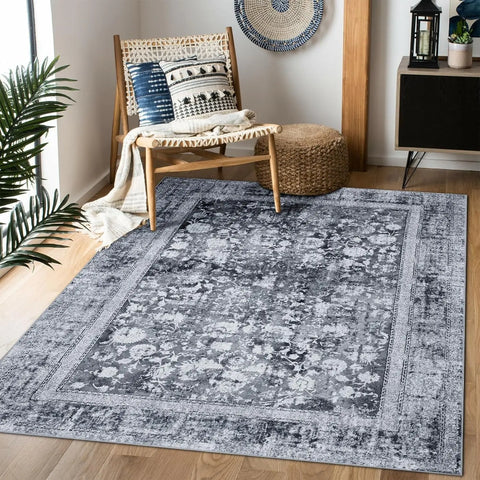 Navak-Teppich, Vintage-Boho-Teppich, ultraweicher, niedriger Flor, waschbar, rutschfest, schmutzabweisend, bedruckter Teppich für Wohnzimmer und Schlafzimmer P