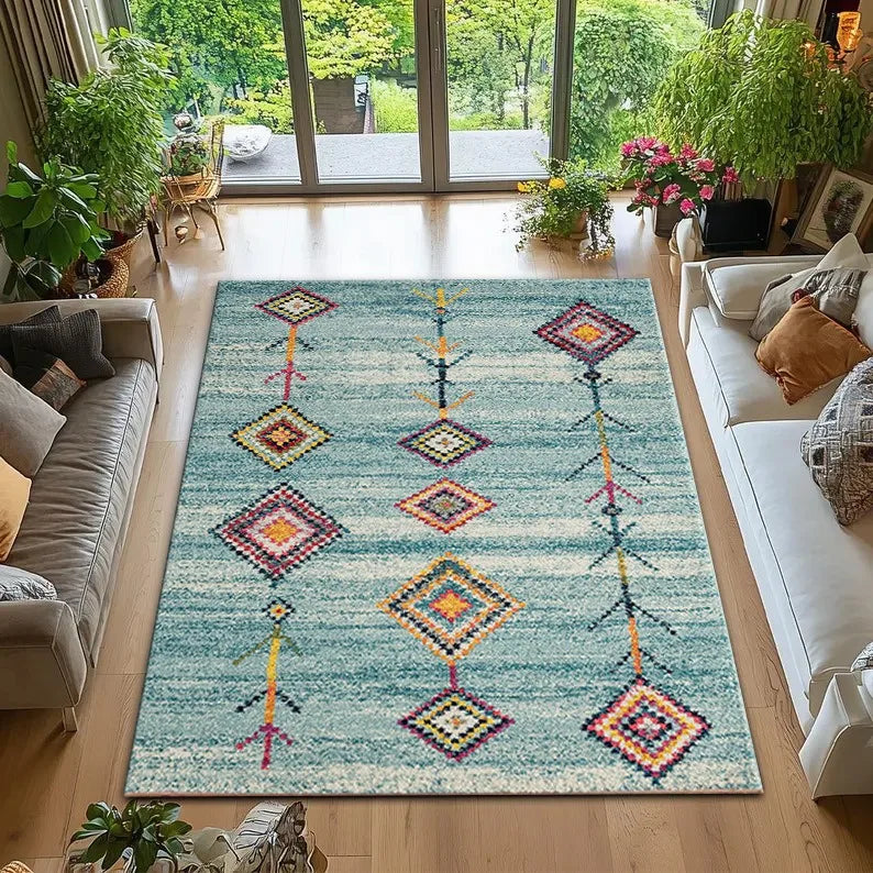 Navak Teppich Persischer Retro-Stil Teppich Marokkanischer Freizeitteppich Teppiche für Wohnzimmer Wohnzimmerdekoration Waschraum Bodenmatte Teppiche