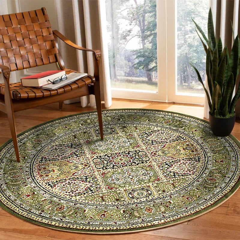 Navak Carpet Vikama Crystal round boho living room carpet ethnic style full cover bedroom study floor mat home rocking chair non-slip carpet